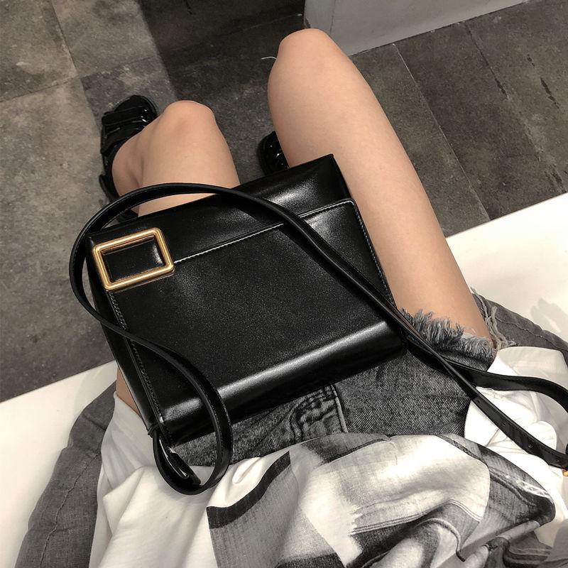

Fashion Women Crossbody Messenger Bags Soft PU Leather Female Small Square Shoulder Bag Elegant Ladies Clutch Purse Handbags, Black