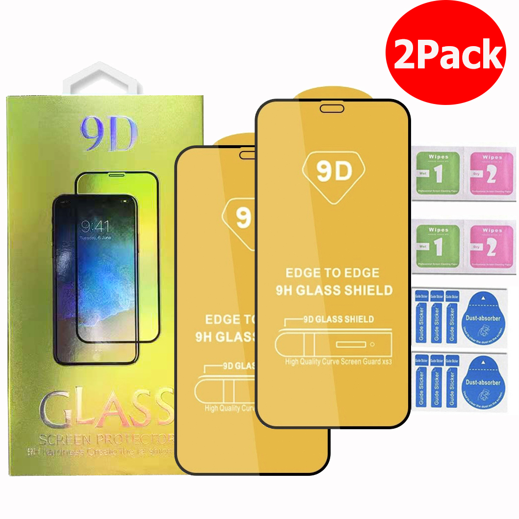 

For iPhone 12 11 Pro Max iPhone XR X XS Samsung A71 A51 5G A01 A11 A21 A31 A41 9D Tempered Glass Phone Screen Protector 2pcs in 1 package