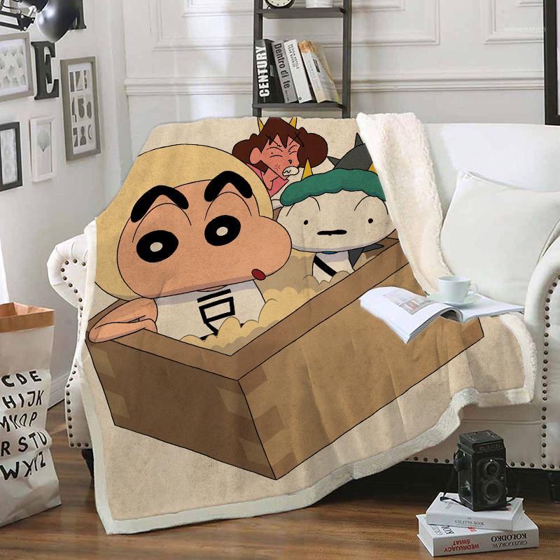 

Anime Crayon Shin-chan Funny Character Blanket 3D Print Sherpa Blanket on Bed Home Textiles Dreamlike Style 091