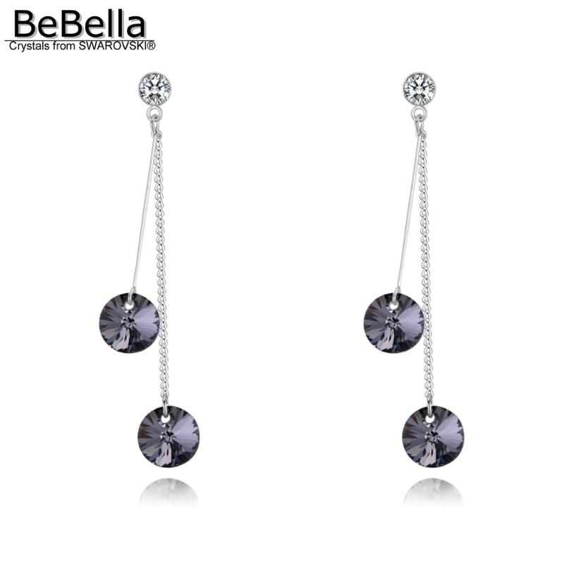 

BeBella rivoli pendant dangler earrings with Crystal from fashion earrings jewelry for women girl girlfriend gift