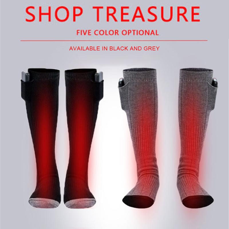 

Smart Heating Sports socks Unisex Winter Long Tube Electric Heating Socks Thickened Outdoor Activities Keep Warm, Black