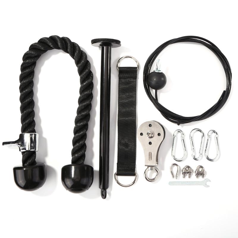 

Fitness Pulley Cable System DIY Loading Pin Lifting Triceps Rope Machine Workout Adjustable Length Home Gym Sport Accessories