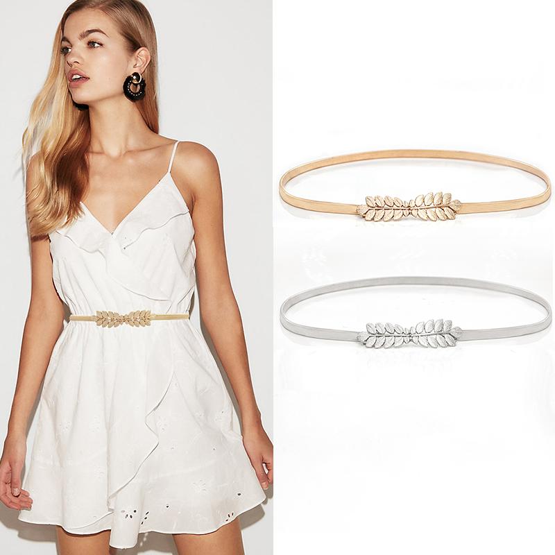 

Belts Elastic Gold Chain Belt Stretch Silver Metal For Women Shiny Strass Cinturon Mujer Simply Buckle Thin Easy Ceinture