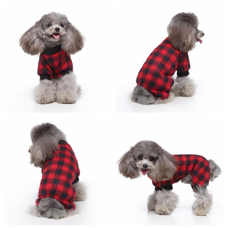 

Soft Plaids Dog Jumpsuits Comfortable Lovely Pajamas Dog Jumpsuits For Small Medium Dogs Puppy Warm Pet Clothes1