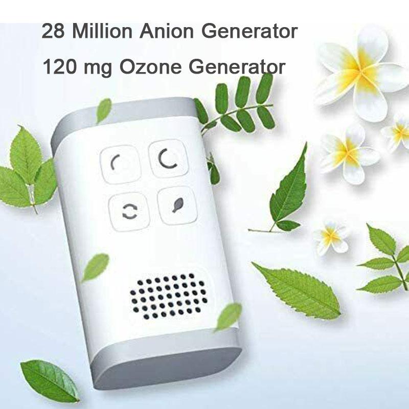 

120MG Mini Ozone Generator Home Air purifier Portable 28 Million Negative Ion Generator Odor Remove Disinfection Air Fresh