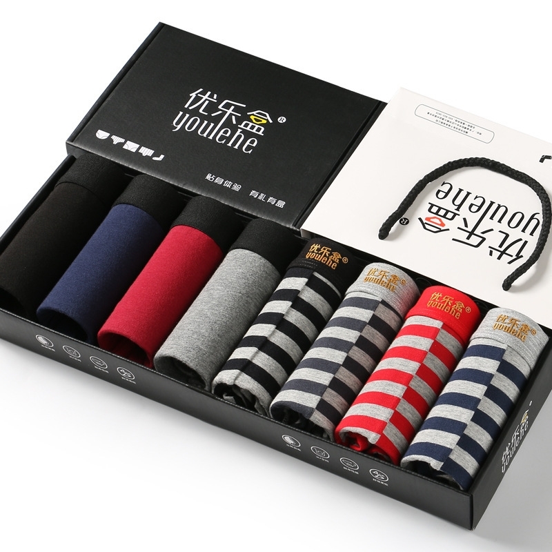 

youlehe 8pcs Soft Cotton Men's Boxer Shorts Men Underwear Sexy Trunks Underpants 3D U Convex Boxers Comfortable Homme Cuecas Y200115, 010 no box