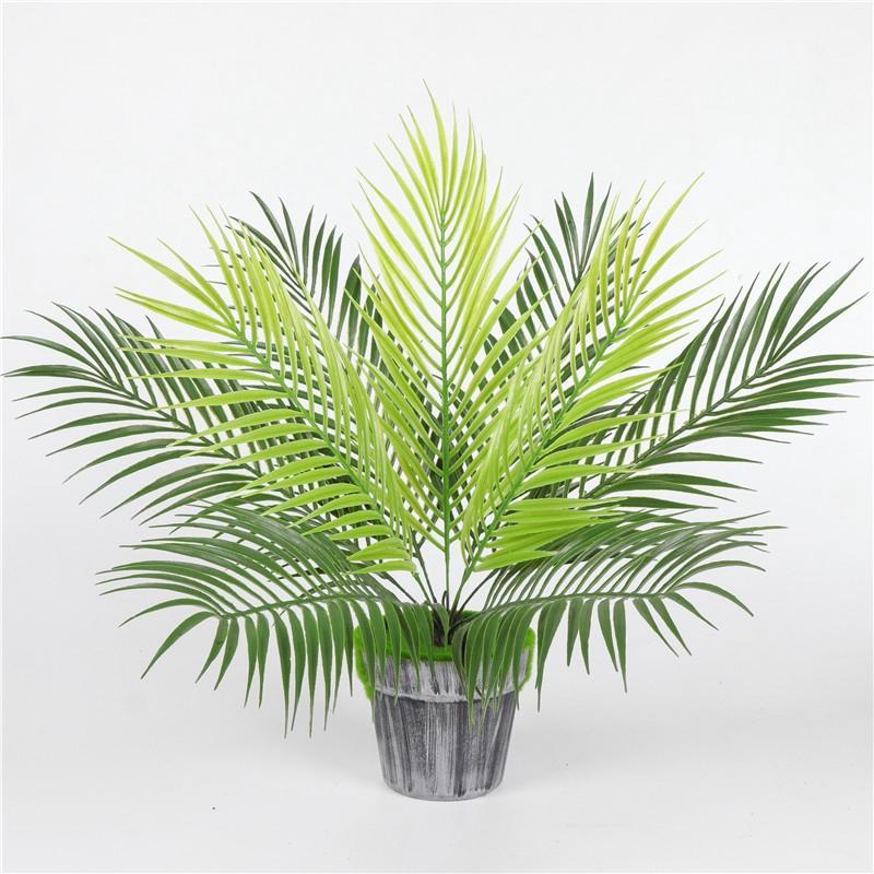 

Artificial Palm Tree Green Leaf Plants Plastic Potted Bonsai Leaves Garden Home Wedding Table Ornaments Decoration1