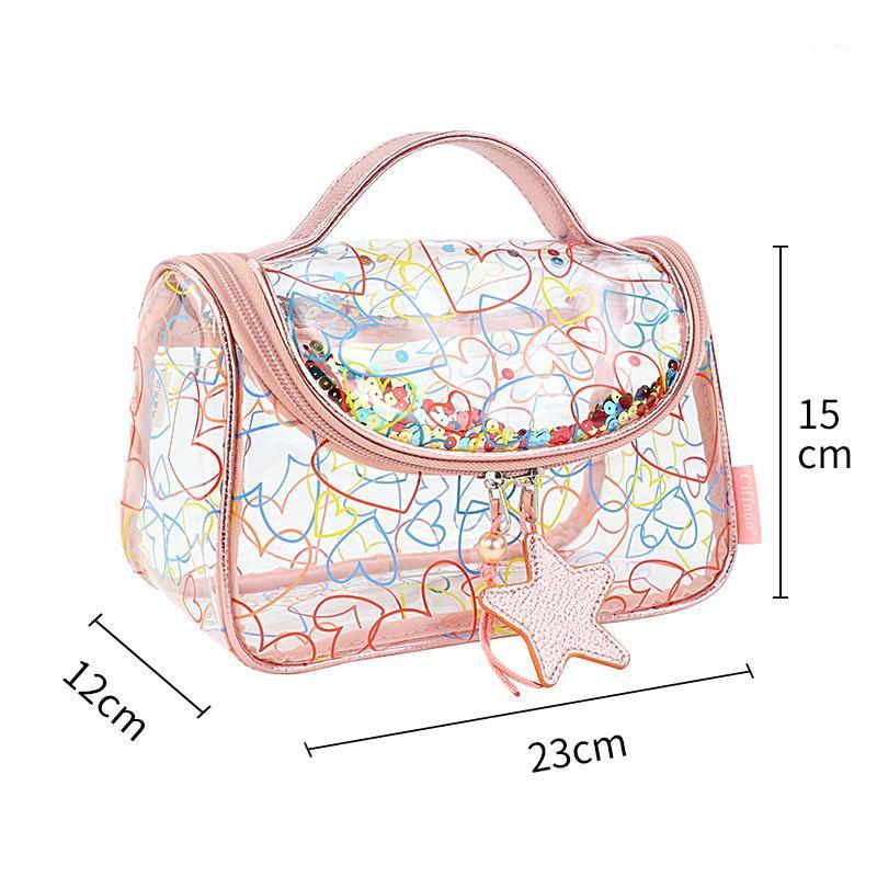 

Storage Bags Transparent Cosmetic Bag Female Portable Cute Travel Waterproof Large Capacity Neceser Transparente EB50SN