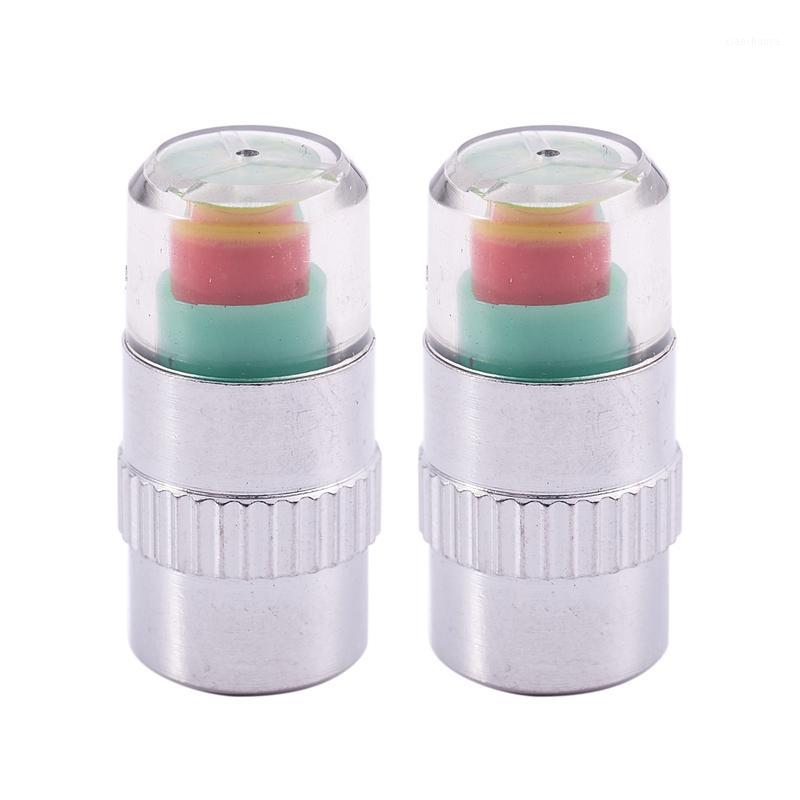 

2 Pcs Motorcycle Car Air Tyre Tire Valve Pressure Warning Caps 2.4 Bar New1