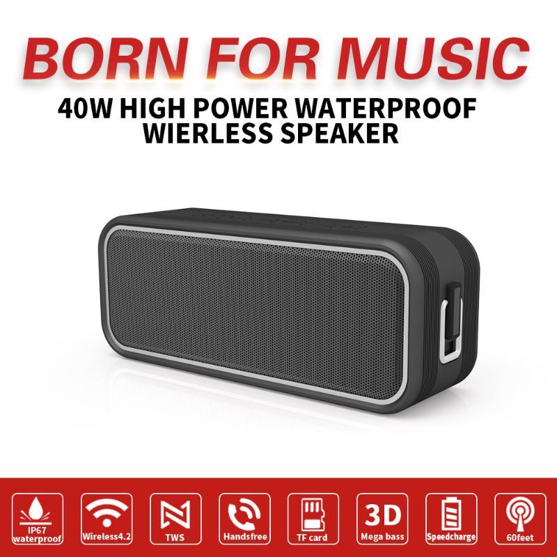 

New Arrival CYBORIS Portable Bluetooth Speaker TWS Bass Speakers 40W Subwoofer Waterproof DSP Support Mic/TF/Aux Outdoor Home