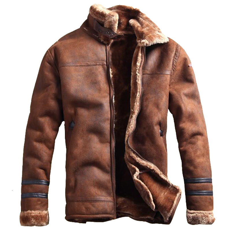 

2021 New Russian-style Fur Men's Winter Casual Jacket Stretching Leather Jackets Out of the CYQT
