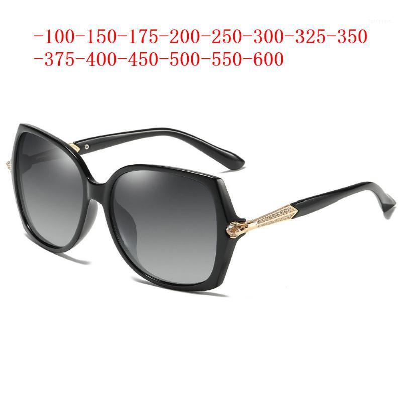 

women diamond Custom Made Myopia Minus Prescription Polarized Lens Sunglasses Designer Vintage red lens Sun Glasses FML1