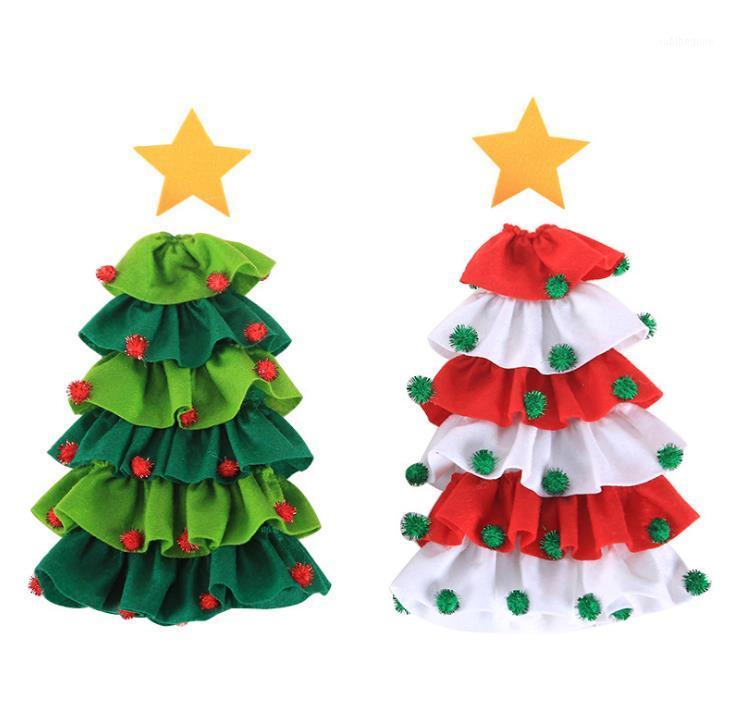 

Christmas Tree Wine Bottle Cover Hotel Restaurant Party Festive Decorations Fashion Red Green Christmas Wine Set SN33081