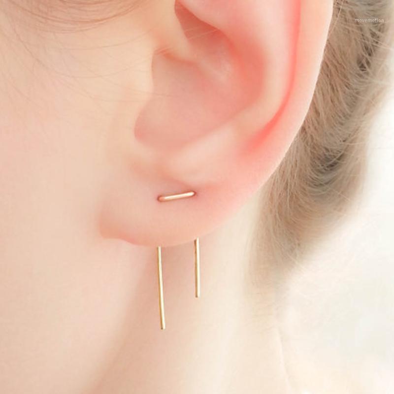 

925 Silver Two Hole Earrings Gold Filled Jewelry Handmade Double Piercing Oorbellen Pendientes Boho Women Earrings1