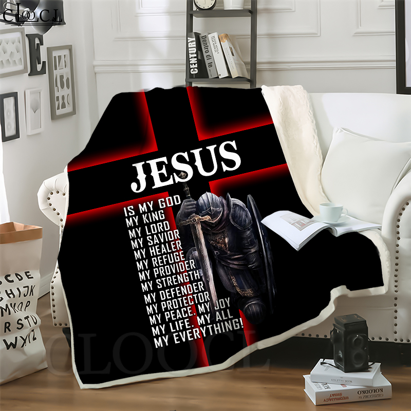 

CLOOCL Hot Jesus Knights Templar 3D Print Harajuku Air Conditioning Blanket Sofa Teens Bedding Throw Blankets Plush Quilt