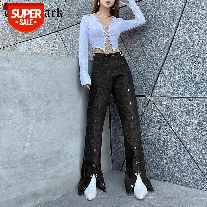 

Goth Dark Cyber Y2k Gothic Wide Leg Black Jeans Mall Goth Grunge Punk Harajuku High Waist Women Pants Patchwork Loose Streetwear #Fz1S, Black;white