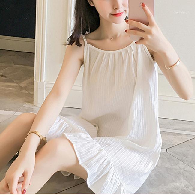 Spaghetti Strap Cotton Nightgown 