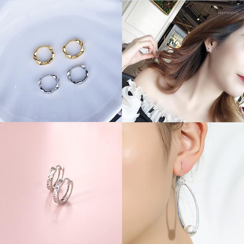 

Sterling Silver Pin Twisted Ring Hollow Love And Other Exquisite Style Earrings, Add Charm, Year Gift Stud, Golden;silver