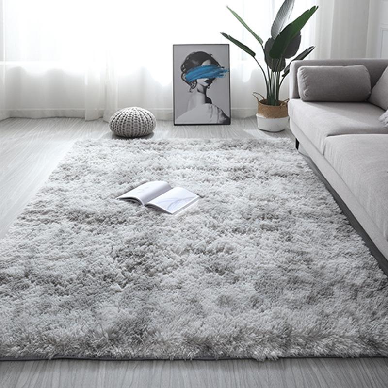 

Nordic ins carpet living room coffee table bedroom carpet large area handmade tie-dye rug Thickened rectangle plush, 13