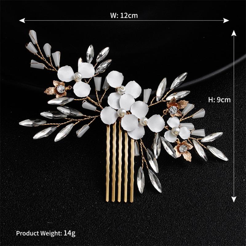 

Fashion Simulated Pearl Hair Jewelry Handmade Wedding Five-tooth Hair Combs Headpiece Bridal Accessories For Women Gift