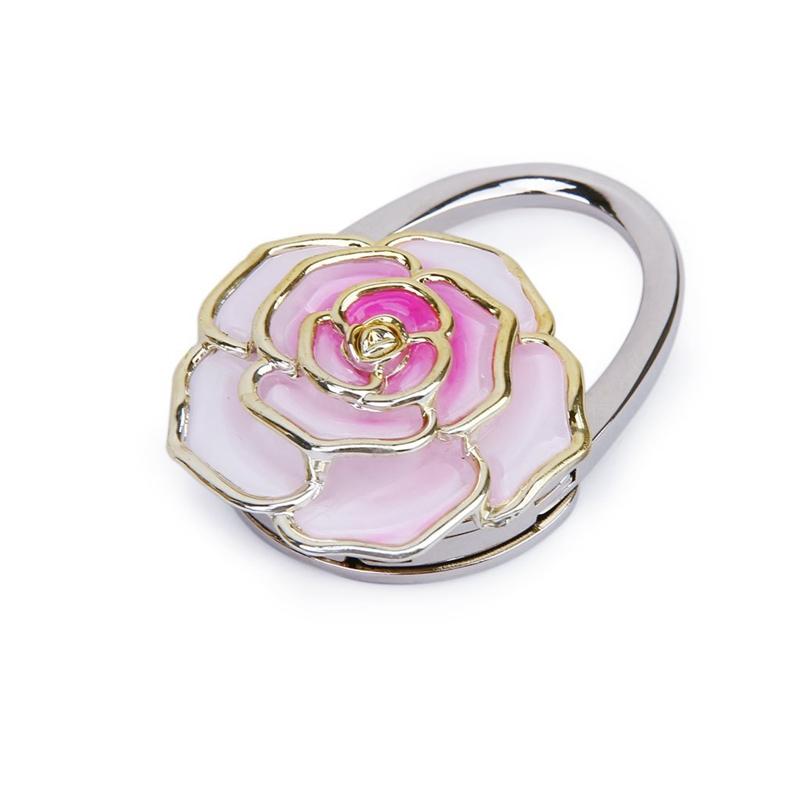 

Folding Handbag/Purse/Bag Hanger Table Hook Hang Holder Rose Flower Shape