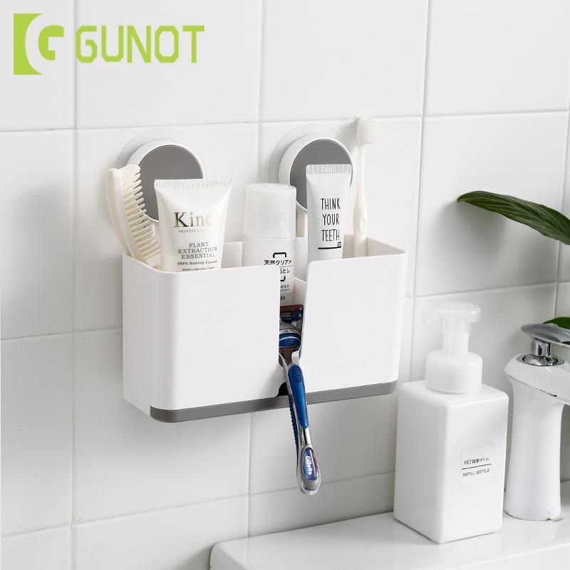 

GUNOT Wall-mounted Bathroom Storage Rack Toothpaste Toothbrush Holder Shaver Holders For Toilet and Kitchen Bathroom Accessories1
