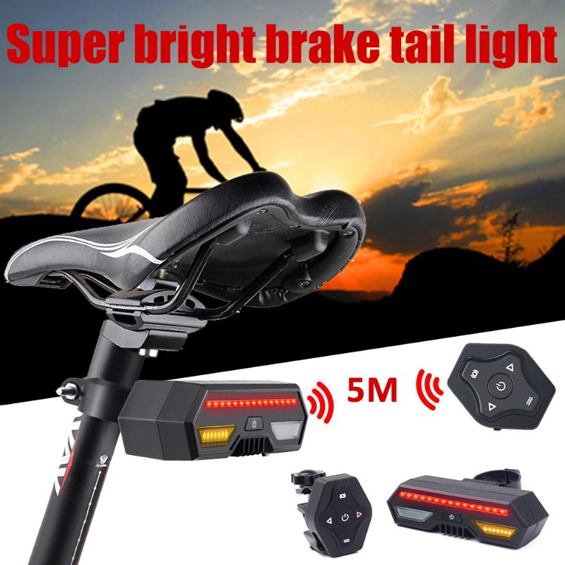 

Wireless Bike Tail Light Smart USB Rechargeable Cycling Accessories Remote Turn led Bicycle Rear Light laser Signal New 8