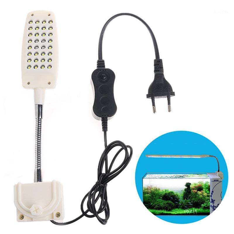 

32 LED Aquarium Fish Tank Light Clamp Clip Flexible White & Blue Lighting Lamp1