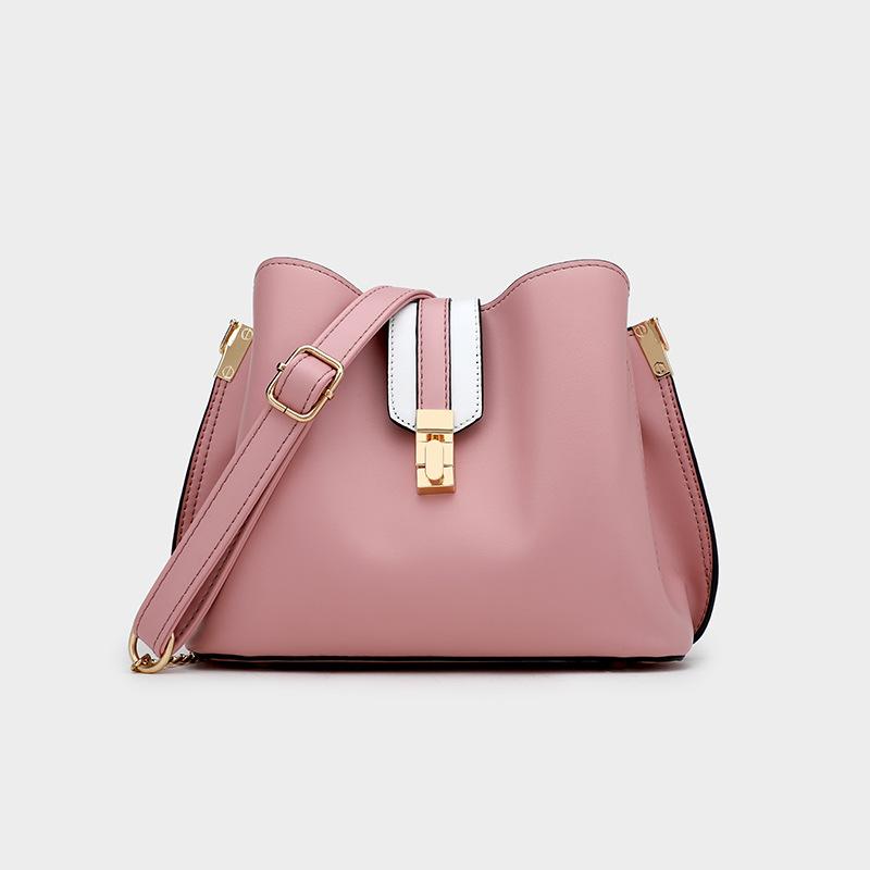 

New women Pu Bucket Bag Fashion Handbag Shoulder Strap messenger bag, Black