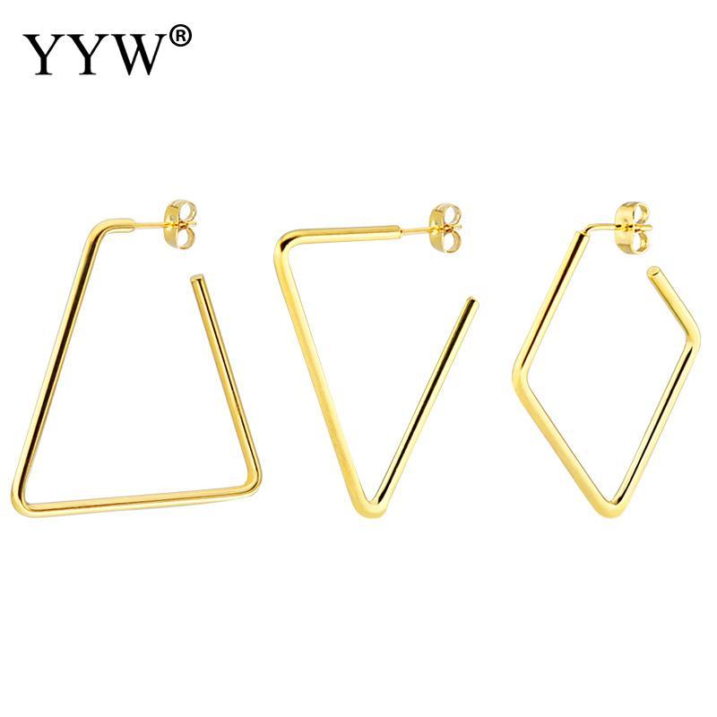 

Punk Fashion Jewelry Smooth Geometric Big Hoop Earrings For Women Lady Large Hollow Statement Loop Earring Gifts Stainless Steel