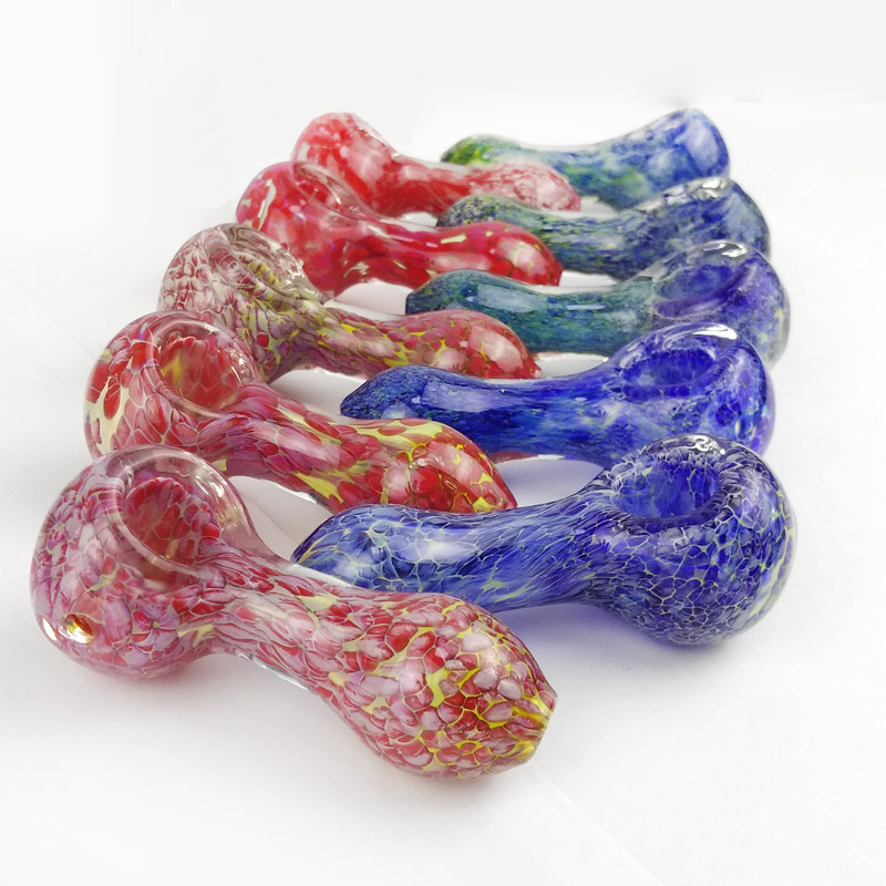 

New Arrival Pink Blue Smoking Pyrex Oil Burner Pipes Spoon Glass Pipe Hand Smoke Tobacco Dry Herb In Stock