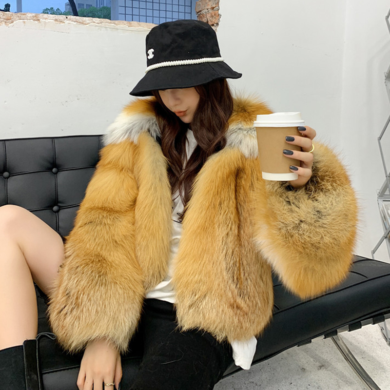 

Female Luxo New Design Cute Real Natural Winter Fox Fur Coat of Thick Women Outward Jacket 4u52, Game
