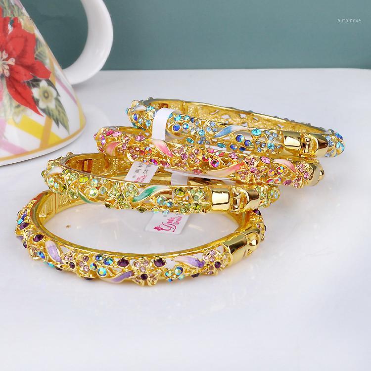 

Cloisonne bracelet Female crystal drilling hollow out fine Perfect circle 18KGP bracelet1