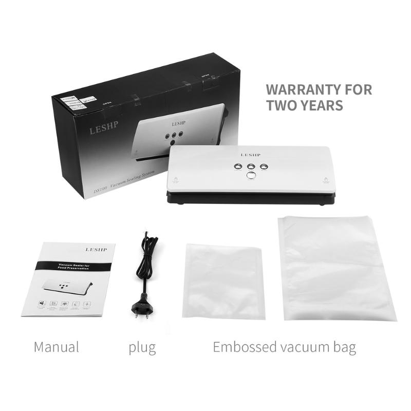 

LESHP Portable Compact Simple Operations Vacuum Sealer Sealing Machine for Household Preservation White ABS