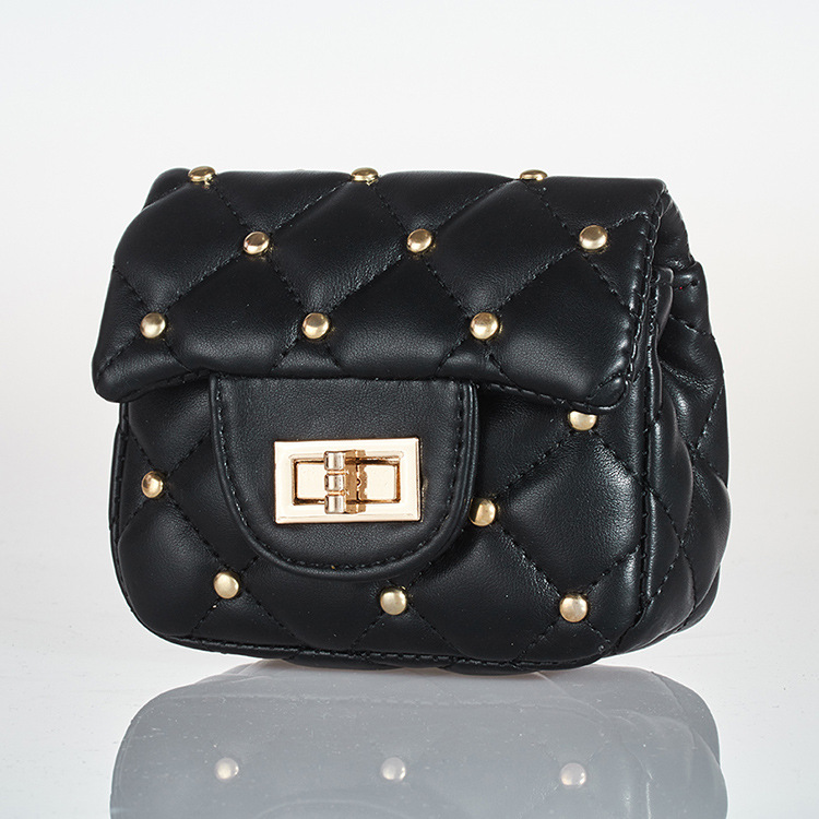 Kids Mini Bag Leather Cute Rivet Crossbody Bags for Baby Girls Small Coin Wallet Pouch Kawaii Kids Money Change Party Purse-image-967626912