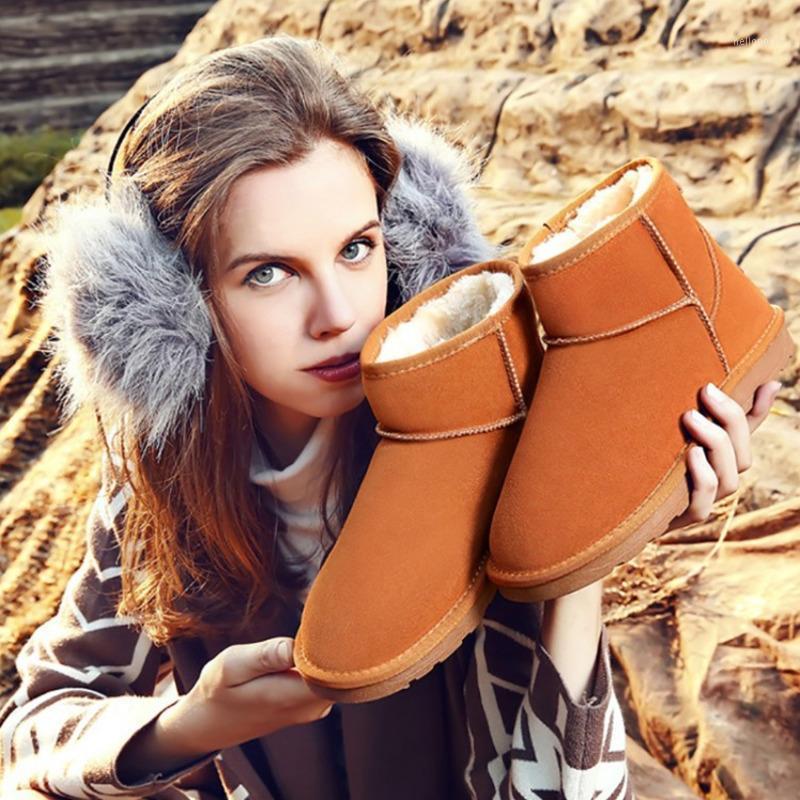 

Snow Boots 2021 Winter Women Fashion Flat Heels Female Shoes Ankle Boots Warm Fur Woman Round Toe Ladies Platform Booties1, Black