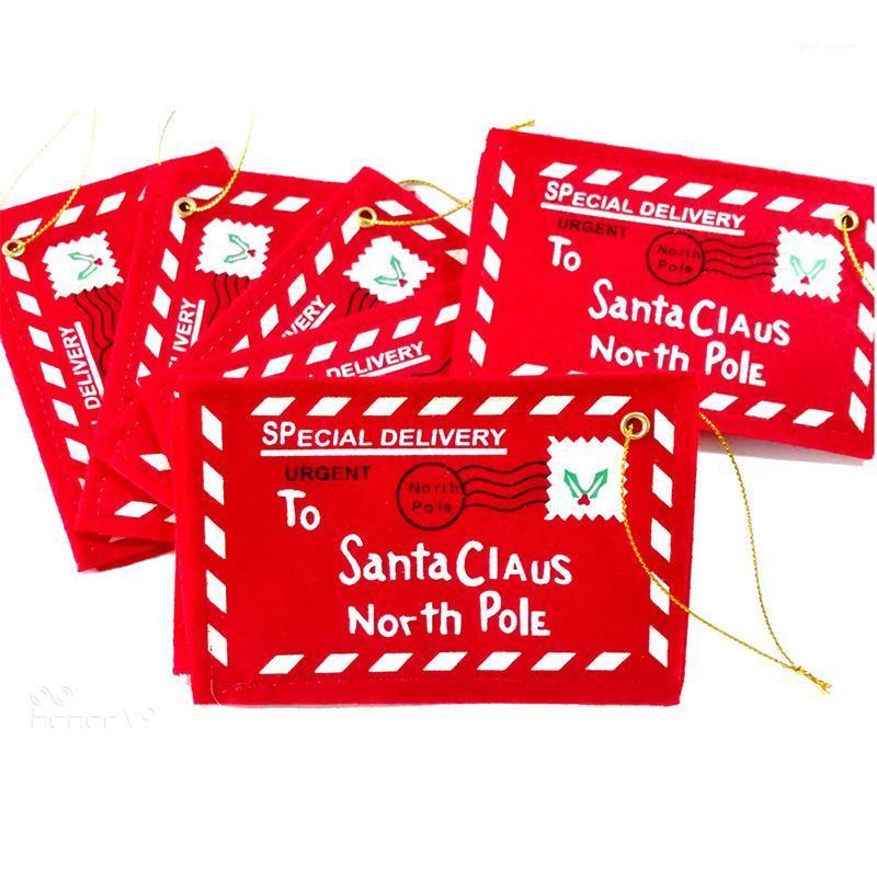 

Christmas Decorations 10pcs Letter Candy Bag To Santa Claus Felt Envelope Embroidery Decoration Ornament Children Kids Gifts1