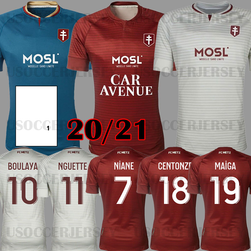 

maillot de foot 20 21 FC METZ SOCCER JERSEYS 2020 2021 BOULAYA DIALLO CENTONZE BRONN VAGNER NIANE FOFANA VAGNER HOME FOOTBALL SHIRT thailand