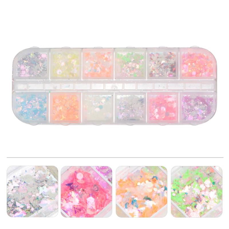 

1 Box Glittering Nail Art Sequins Manicure Luminous Sequins Ultra-thin