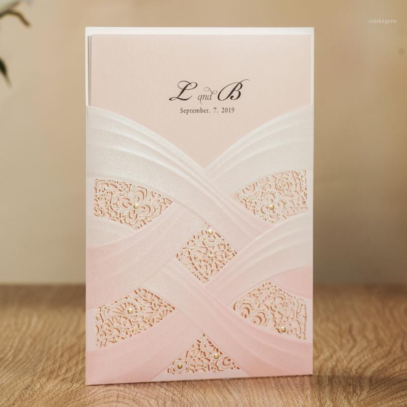 

WISHMADE Laser Cut Wedding Invitations Cards Floral Design for Birthday Bridal Shower Engagement,Free customizable 100PCS CW80761