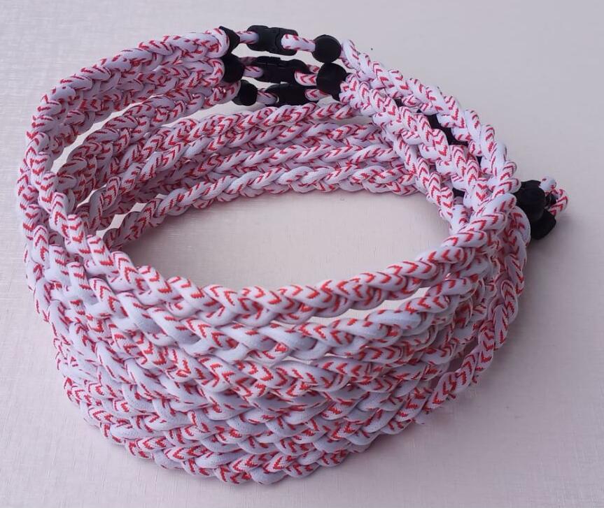

Titanium Sport Accessories athletic necklaces 200pcs triple twist single rope necklace baseball tornado bracelet weaves necklaces for kids youth