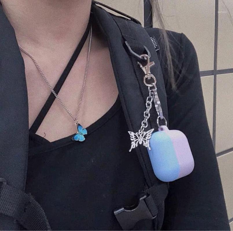 

Egirl Blue Purple Butterfly Necklace Pendant Pastel Fairy Chain Instagram Hot Soft Grunge Style Tumblr Dropshipping1