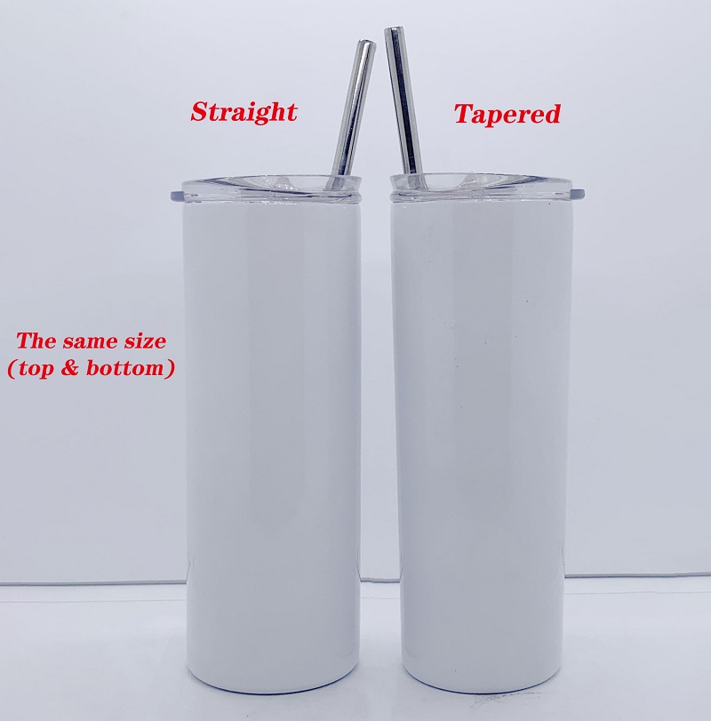 

DIY Sublimation Tumbler 20oz blank white STRAIGHT Skinny Tumbler Stainless Steel slim Insulated Tumbler white Beer Coffee Mugs in stock