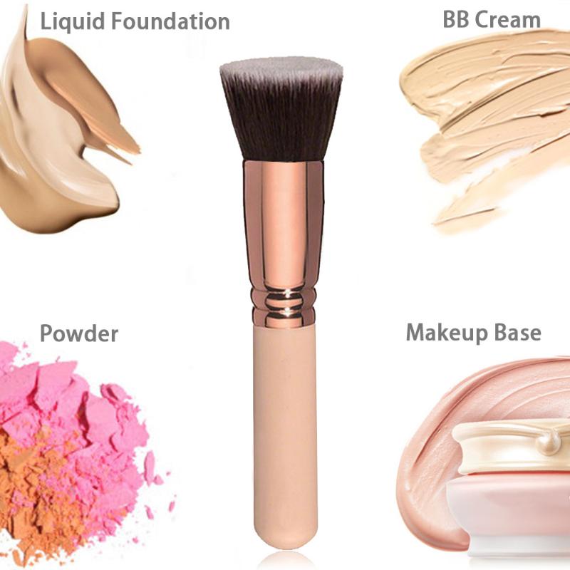 

Champagne Makeup Brushes Flat Top Foundation Brush Repair Liquid Cream Powder Brush Contour Makeup maquillaje