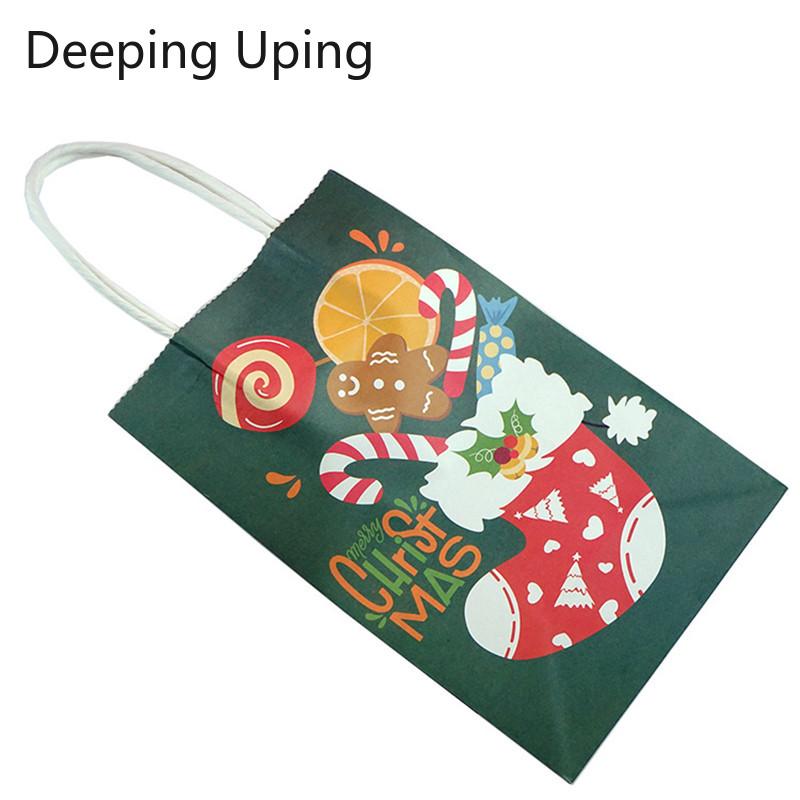 

5Pcs Merry Christmas Gift Jewelry Bags Wedding Party Decoration Sachet Pouches Chocolate Candy Birthday Favor Shopping Clothes