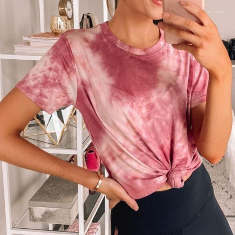 

oversized t shirt harajuku tops Women' Summer Tie-Dye Short Sleeve Crew-Neck T-Shirt Casual Tee Tops1, As pic