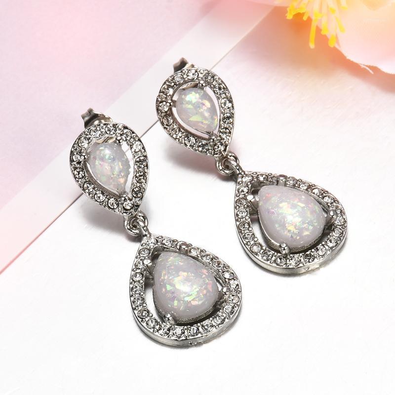 

Bohemia Style White Fire Opal Stone Earrings for Women Water Drop Crystal Stone Pendant Female Drop Earrings Fashion Jewelry1