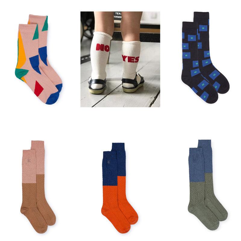 

2020 BC Autumn Winter Baby Newborn Toddler Knee High Floor Sock Kids Geometric Socks Boys Girls Cotton Tube Socks Bebes Design