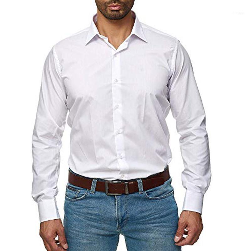 

Men' Dress Shirts Formal Shirt Men Pure Color Pocket Long Sleeve Fashion Blouse Top Button Up D907051, Bk