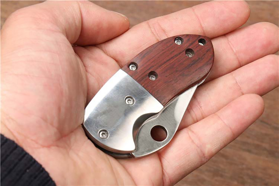 

light weight wood handle stainless steel blade linerlock folding camping hunting hiking knife edc men gift knives tactical tool